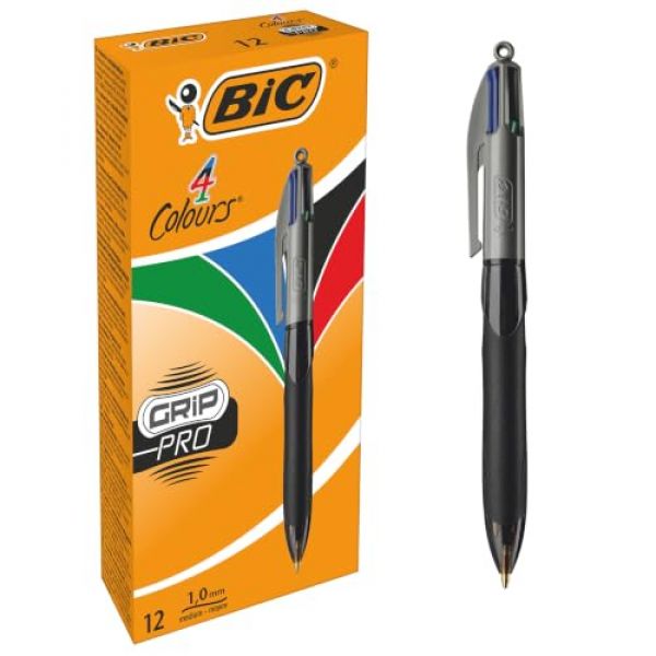 BIC Kugelschreiber mehrfarbig 4 Colours Grip Pro 12er Set