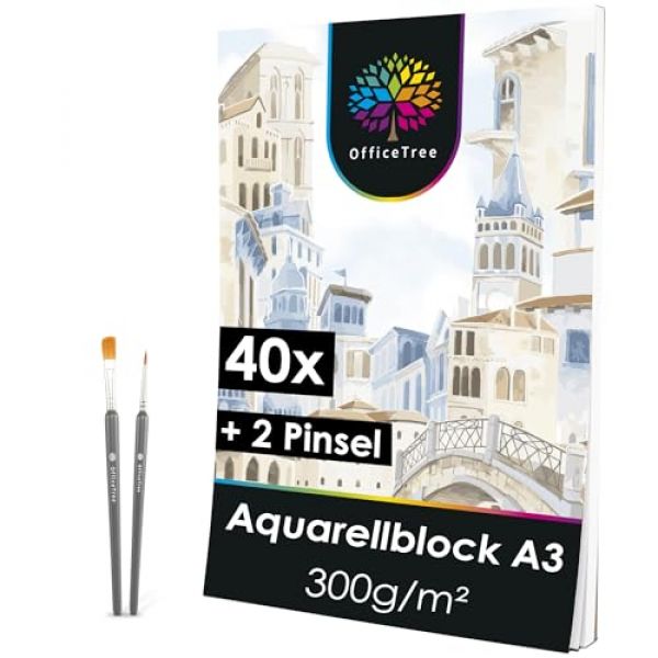 OfficeTree Aquarellpapier A3 300 g Block