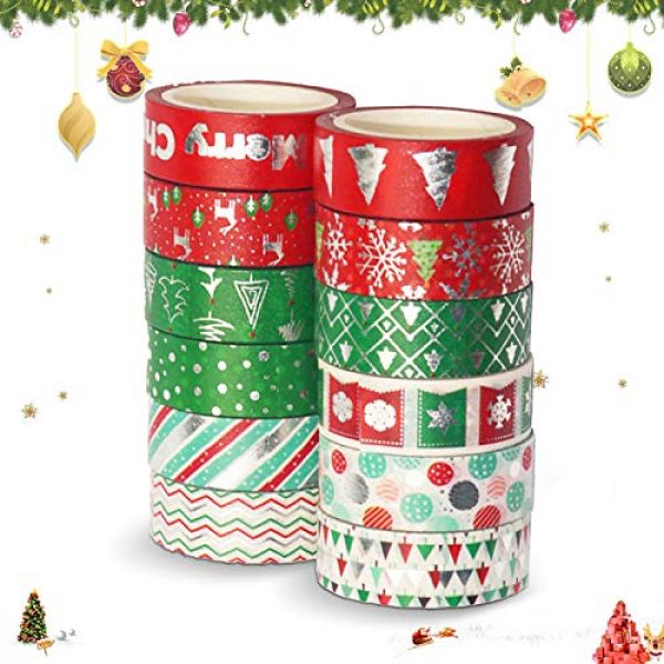 Sunshine Smile Washi Tape 12er-Set für Weihnachten