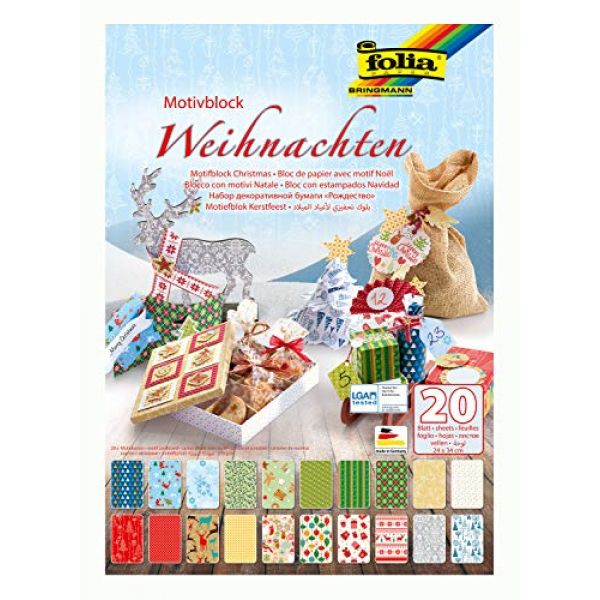 folia Motivblock Weihnachtspapier zum Basteln