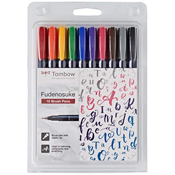 Tombow Brush Pen Fudenosuke Set 10er