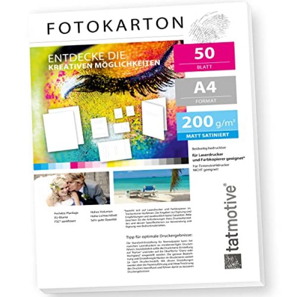 TATMOTIVE Fotokarton für Laserdrucker matt