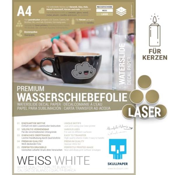 SKULLPAPER Wasserschiebefolie für Laserdrucker