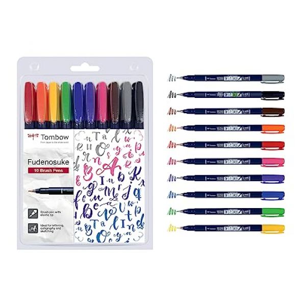 Tombow Brush Pen Fudenosuke Set 10er
