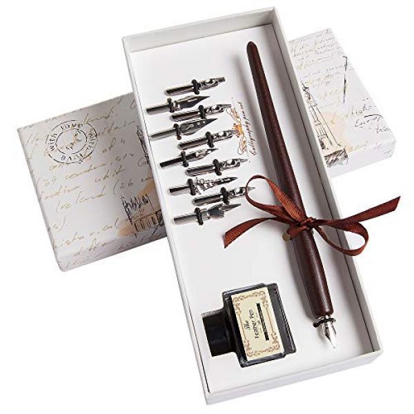 Hethrone Kalligraphie Stift Set mit Holz-Füllfederhalter