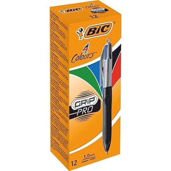 BIC Kugelschreiber mehrfarbig 4 Colours Grip Pro 12er Set