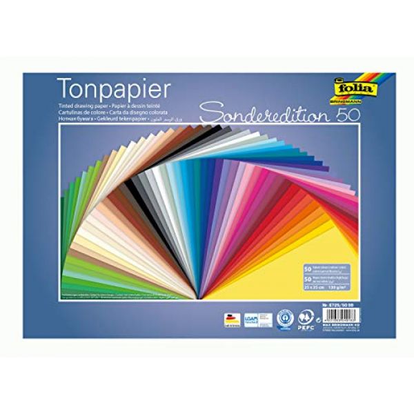 Bastelpapier Set Folia 50 Farben