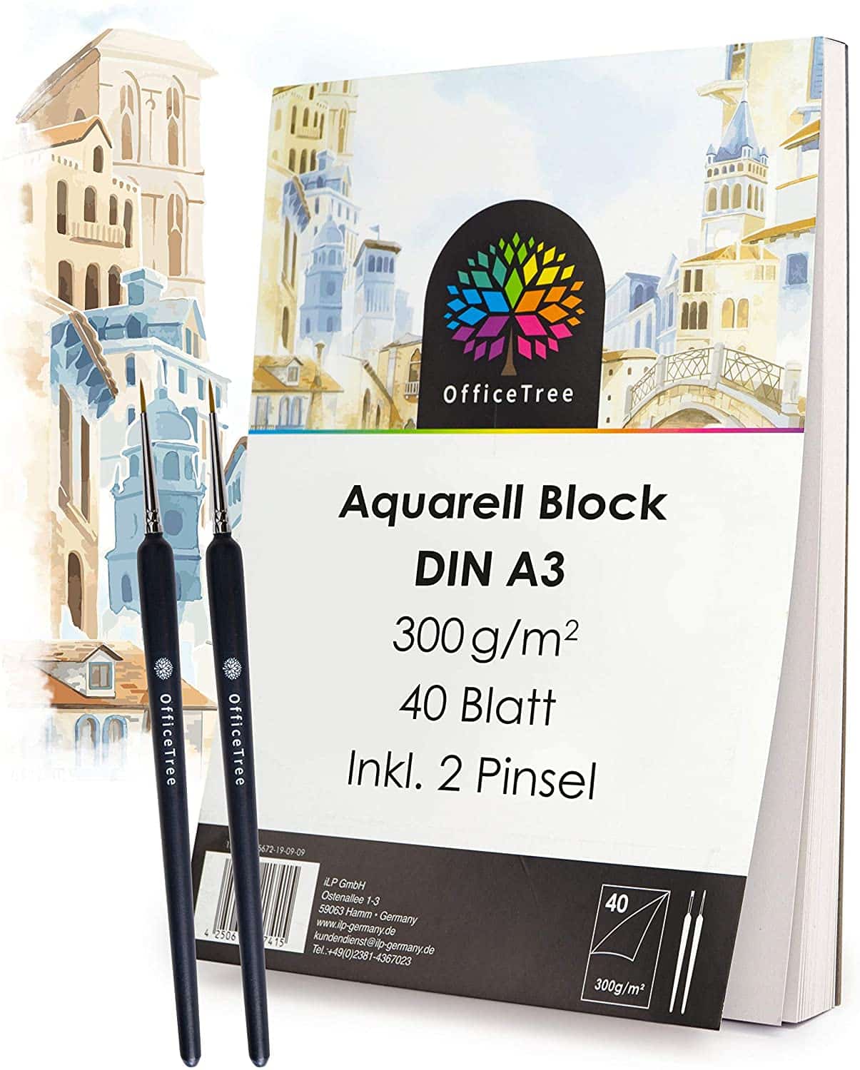 Aquarellpapier A5 15x21cm 300cm 100 Blatt